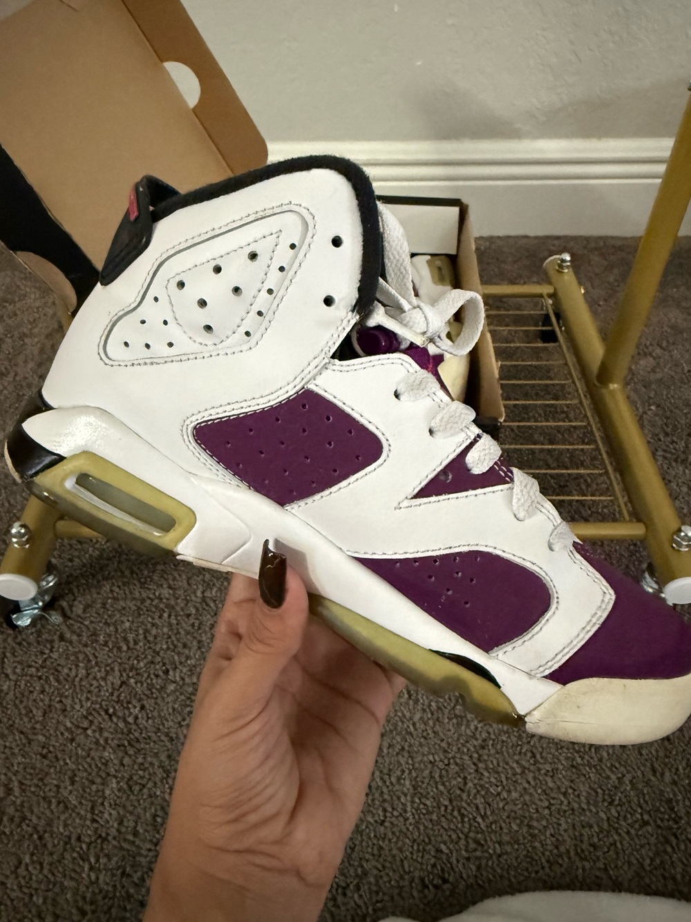 Air Jordan 6 Retro GG Vivid Pink Grape 5Y 543390-127